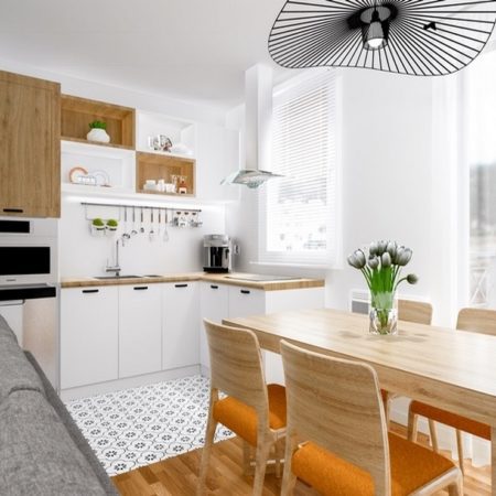 Rénovation d'un appartement à l'ambiance scandinave à Maule par MH DECO