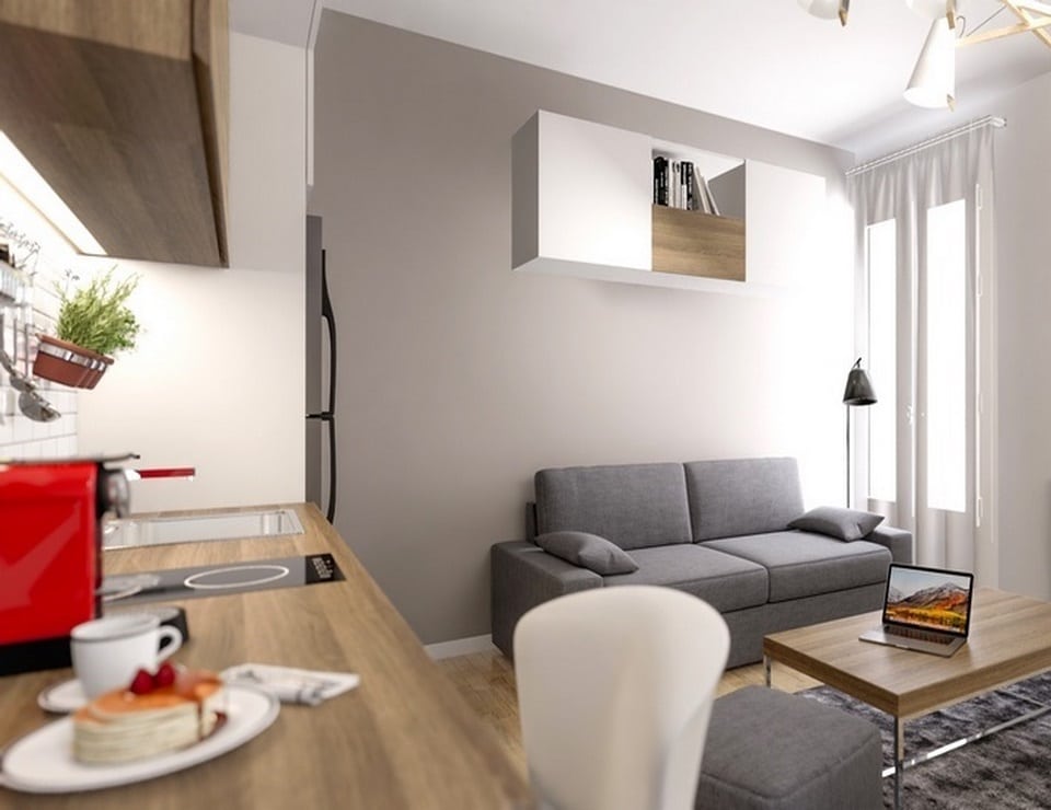 Rénovation d'un studio pour mise en location par MH DECO à Poissy